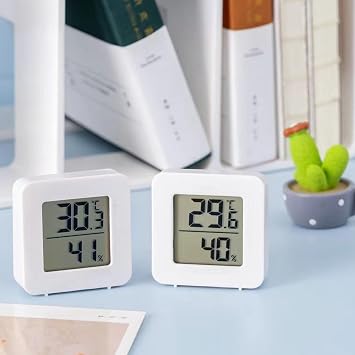 Mini Digital Thermometer, Temperature Hygrometer, Indoor Tabletop Thermometer, Large Numbers, Humidity Sensor, Baby Health Management, Heatstroke Prevention, High Precision, Compact, Influence