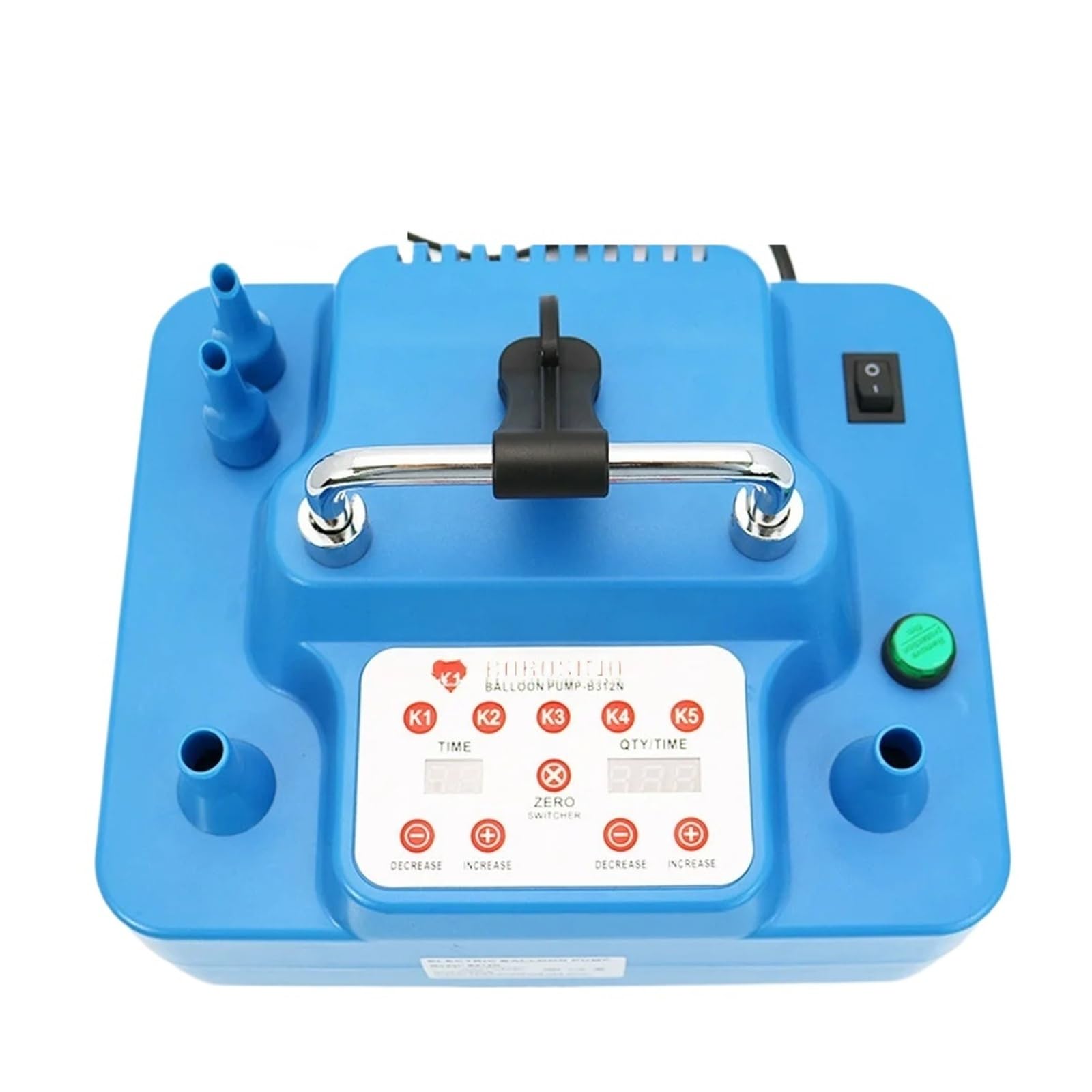 Hdxaew One Color Electric Balloon Pump 800W With Timer Dual Holes Professional Inflator With Memory Function Foot Switch Multiple Uses