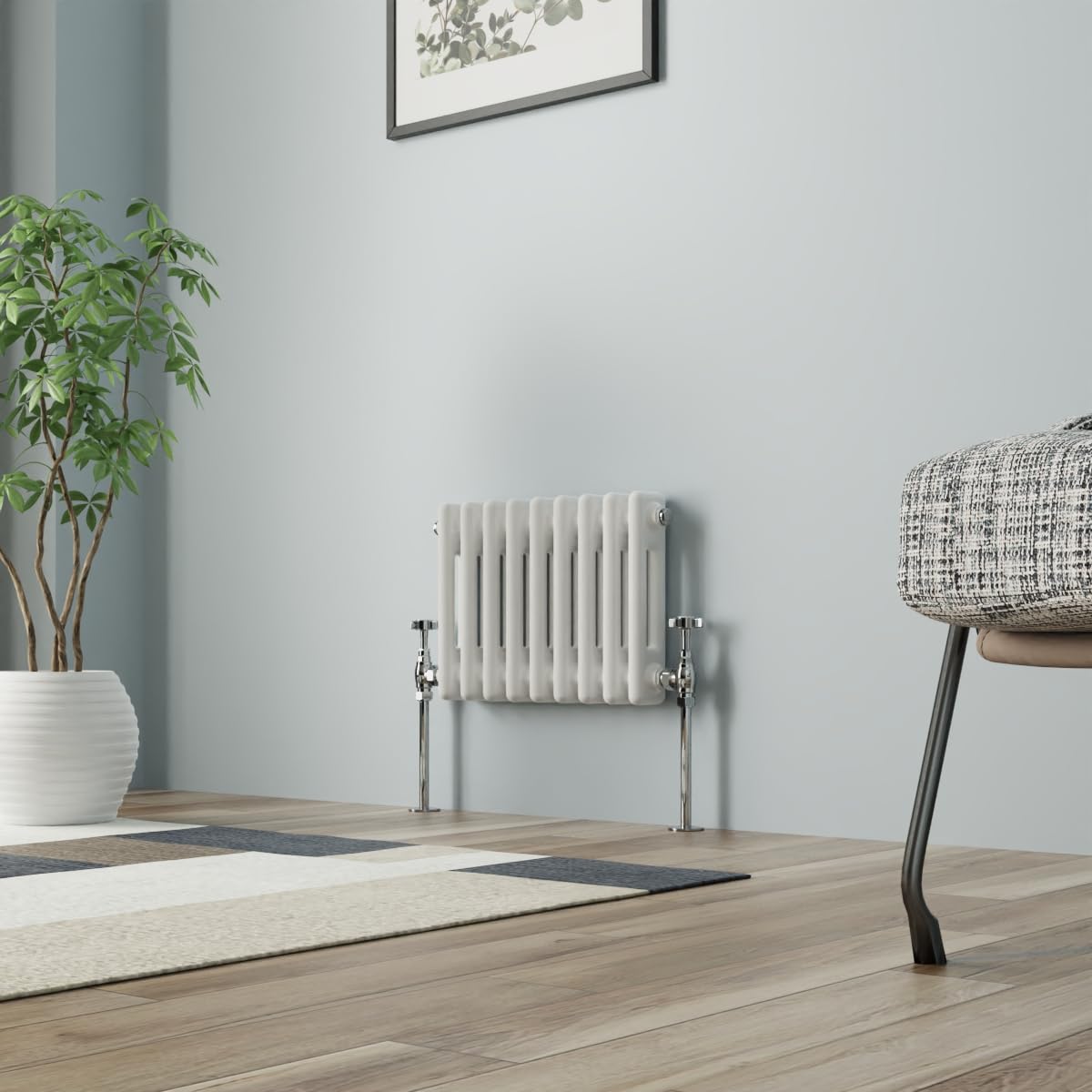 NRG Column Radiator Gloss White 300x425mm Double Cast Iron Rads