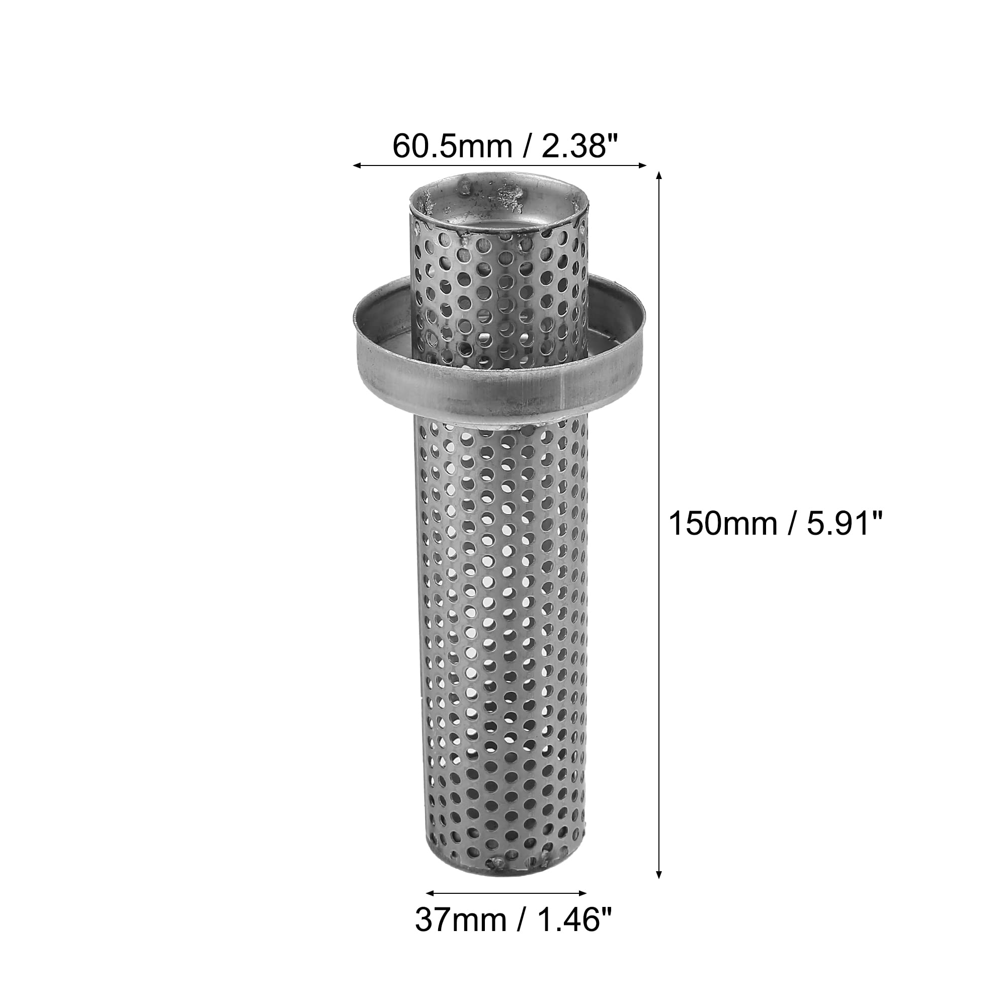 X AUTOHAUX Silenciador De Escape para Motocicleta Plateado 150X60.5Mm | Plateado, Acero Inoxidable, 150X60.5Mm, 37Mm De Diámetro Exterior, Extraíble, Fácil Colocación, Disminuye El Sonido