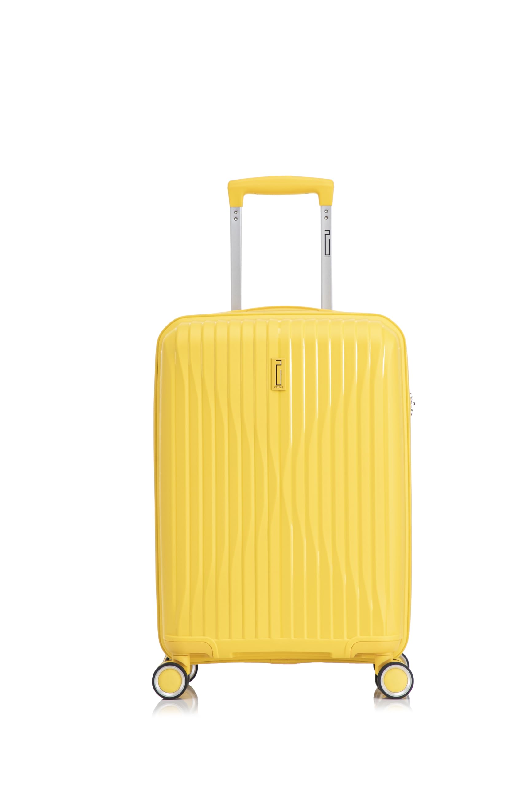 CELIMS - Valigia Media in Polipropilene 65 cm 20 kg | Trolley Rigido con Serratura TSA | 8 Ruote Girevoli 360° | Leggera Capiente Viaggio | Impermeabile | Giallo