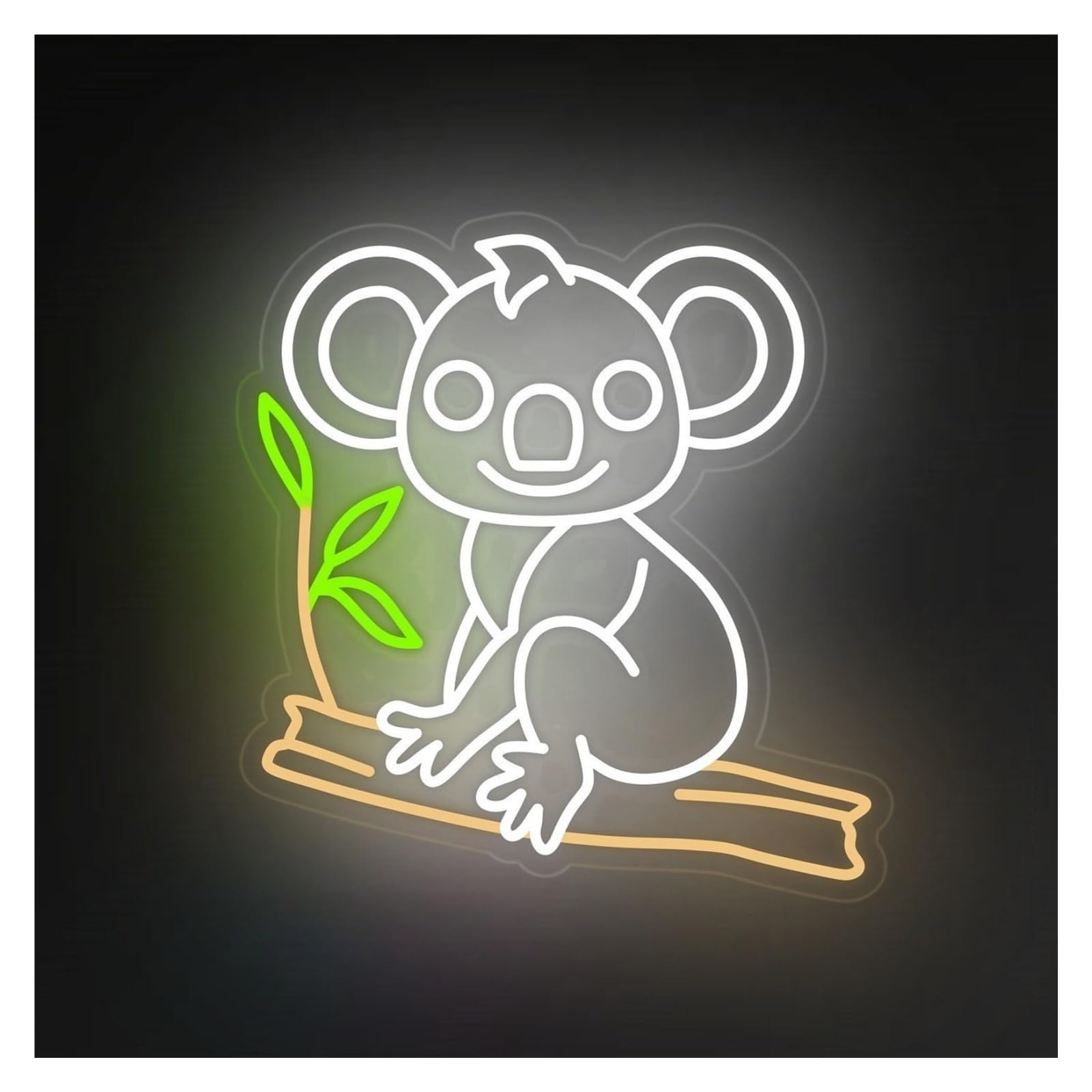 Xenite Cool White Koala Hanging Art Neon Signs Koala On A Tree Branch Led Light Neon Sign, Suitable For Home Wall Animal Decor 51Cm