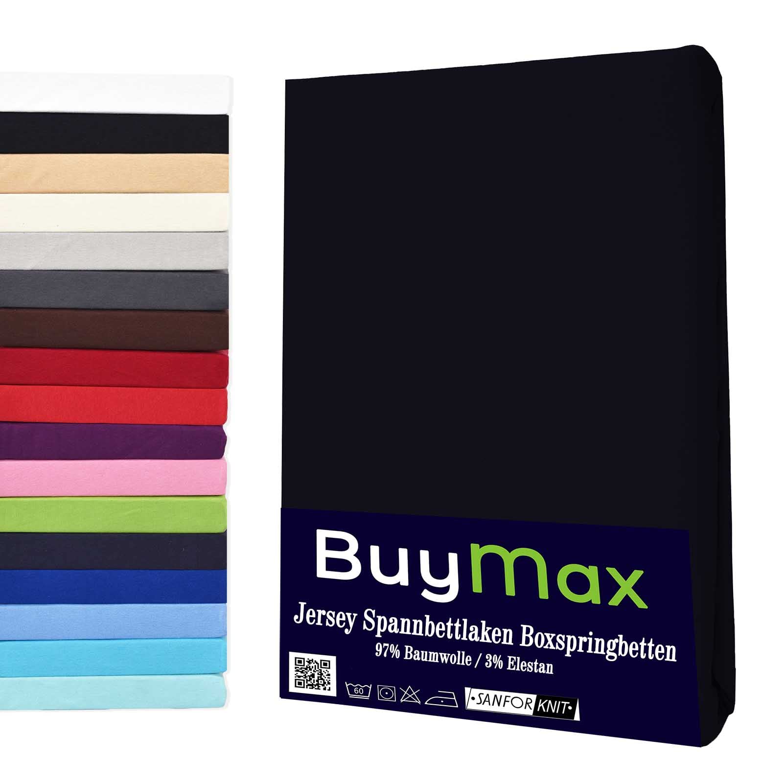 Buymax® Spannbettlaken 60x120 70x140 80x200 90x200 100x200 120x200 140x200 160x200 180x200 200x200 Baumwolle Bettlaken Jersey