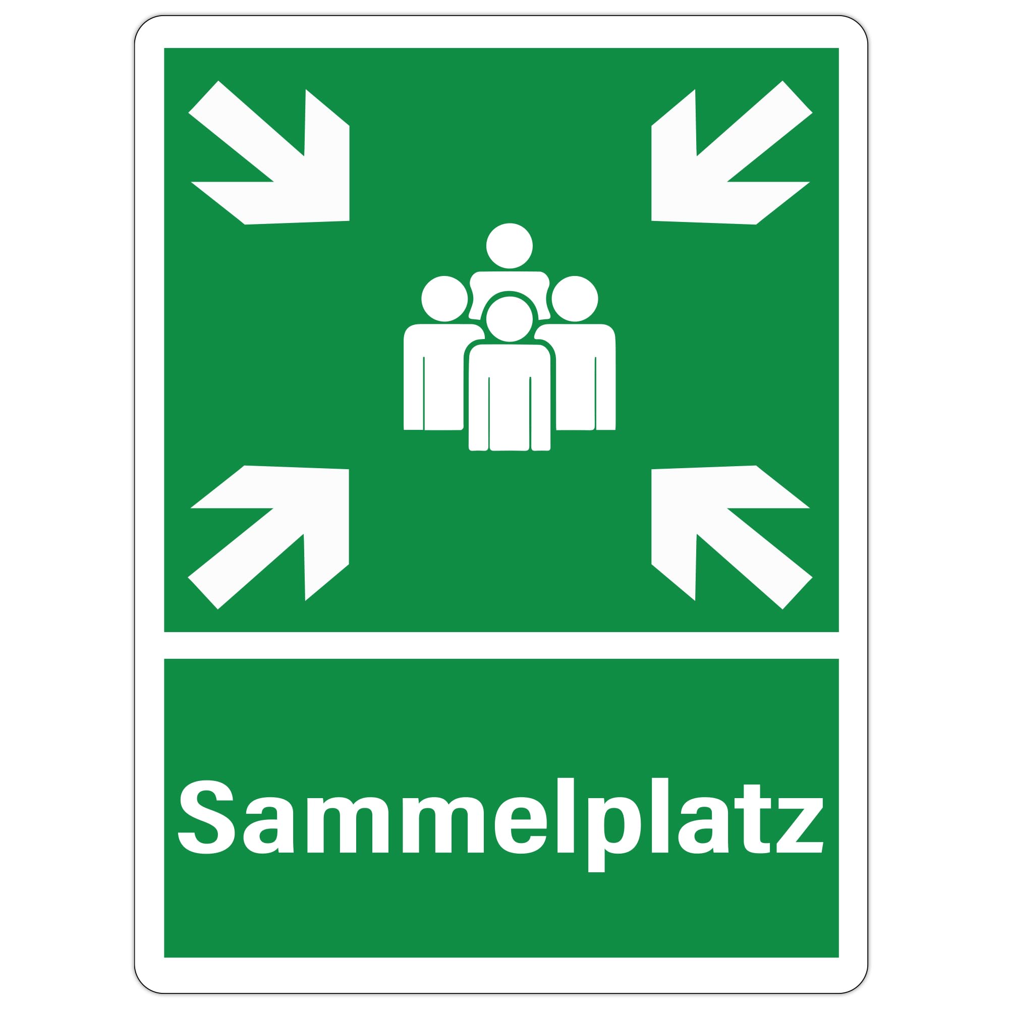 Fire Assembly Point Schild Außenbereich – 600x400 Mm, Wetterfestes PVC-Schild Mit 4 Löchern