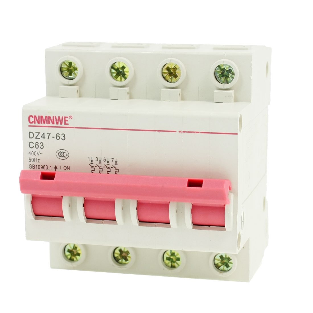 IEUMJNAT DIN Rail 4P Overload Proetction Circuit Breaker 400VAC 6000A DZ47-63