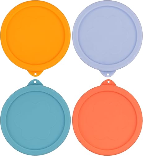 Miniatura 11 de Tapas de Repuesto de Silicona para 4 Tazas Cubierta de Almacenamiento para Tazones de Vidrio Anchor Hocking (Recipiente no Incluido) Paquete de 4 4