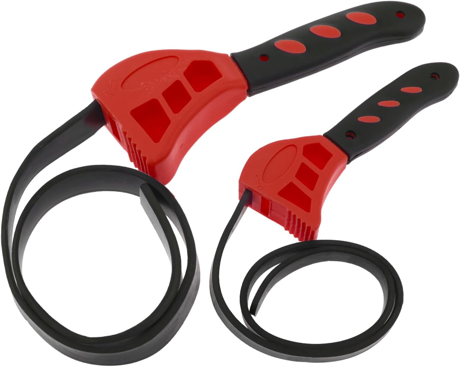 2PCS Adjustable Strap Wrench, 8 Inch and 6 Inch Straps Wrench Plumbing, Rubber Strap Wrenches, Water Oil Filter Pipe Wrenches for Plumbers