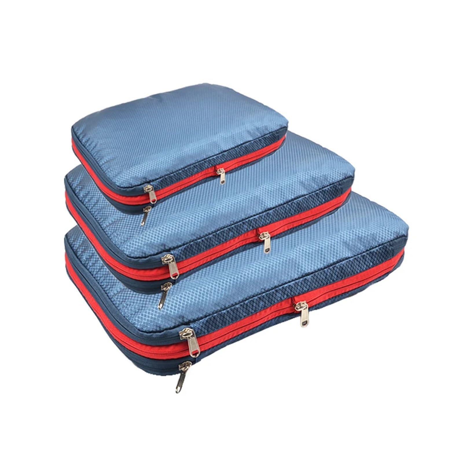 Travel Organizer Compression Packing Clothes Storage Bags Double Layer Portable Large Capacity/Waterproof Cube Zip Bag for Suitcases(Deep blue)