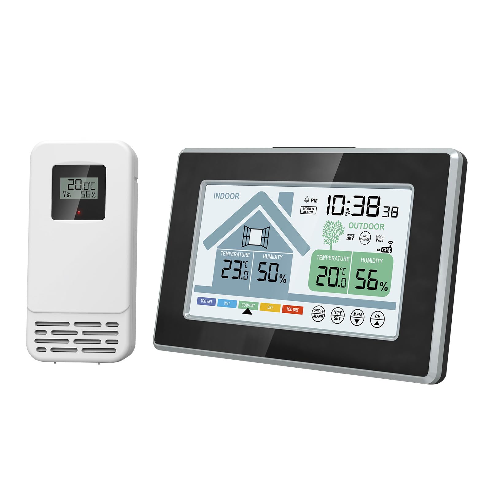 Rgybao Weather Stations Thermometers Hygrometer With Time Alarm Clock Digital Temperature Humidity Measurement Meter Humidity Measurement Meter Weather Stations With Time And Alarm Clock