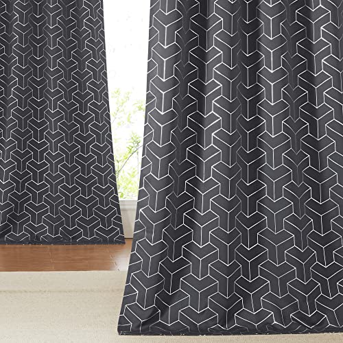 PONY DANCE Cortina Opaca Termica Aislante Cortinas Termicas Aislantes Frio y Calor Cortinas Salon Modernas Cortinas Decoradas, 2 Piezas, 140x220 CM, Gris Cover