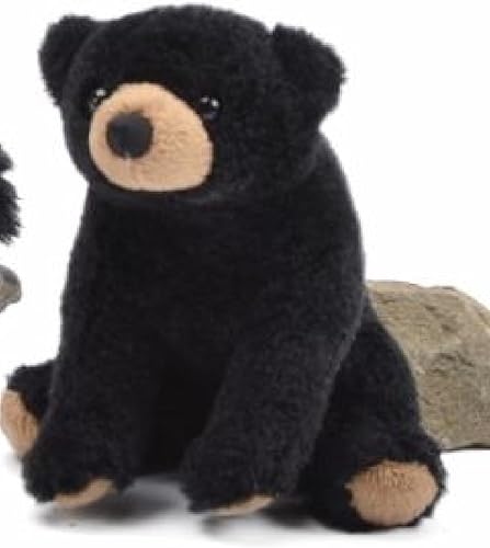 Unipak Brad's Forest Animal Baby Black Bear - Figura de peluche para niños pequeños, 4 pulgadas de altura