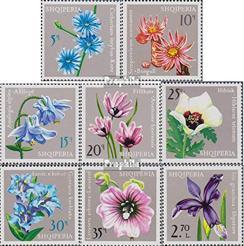 Prophila Collection Albania 1757-1764 (Completa Edizione) 1975 Fiori (Francobolli per i Collezionisti) impianto