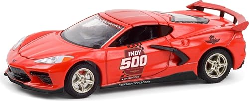 Greenlight 86622 2020 Chevy Corvette C8 Stingray Coupé - 104º Running of The Indianapolis 500 - Coche de ritmo oficial a escala 1/43 fundido a