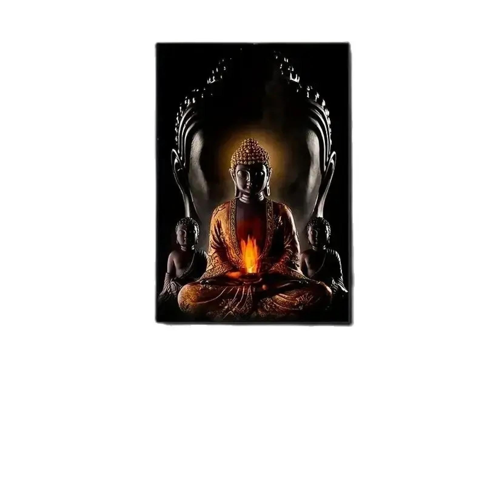 lianyibo 1 pezzo HD Olio, dipinto a caldo Zen Buddha Tela Pittura, per la decorazione della casa Foto da parete, poster di arredamento per la famiglia 60x105 cm Senza cornice