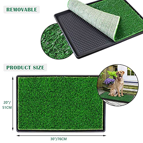 BRIAN & DANY 76 x 51 cm Hundetoilette Hundeklo Trainingsrasen für Welpen, Hundetoilette Balkon mit 2X Kunstrasenmattes und Auffangschale für Drinnen und Draußen