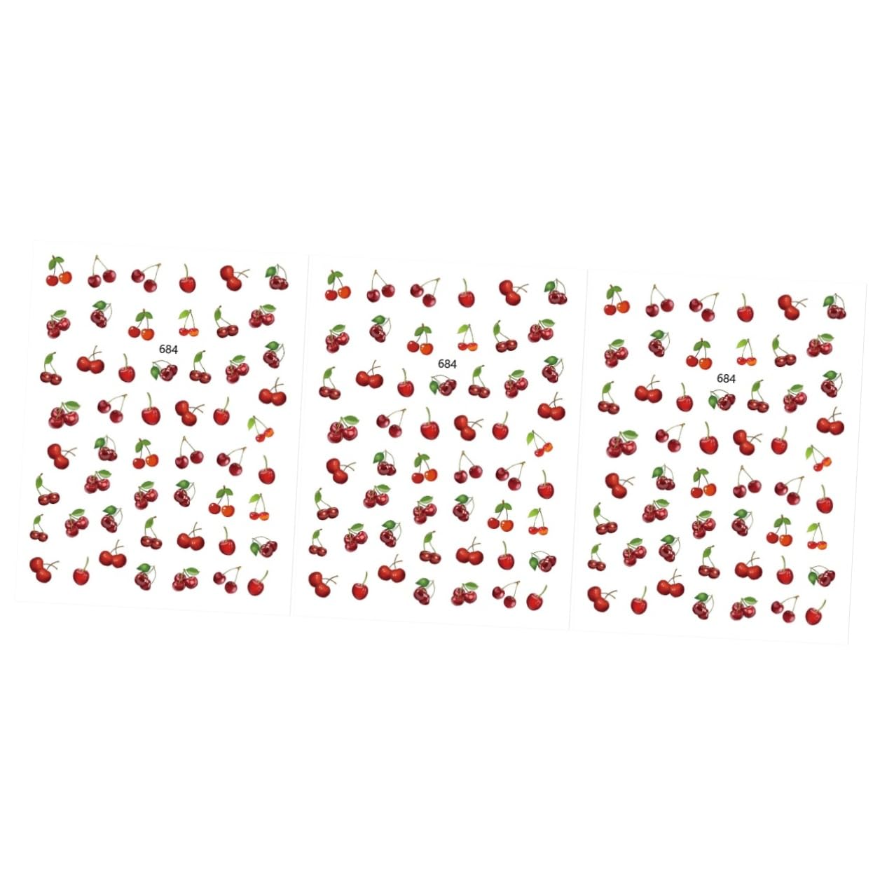 Healeved 36hojas Pegatinas De Uñas De Diseño Frutal De Motivos Cereza Para Decoración De Manicura Patrones Aleatorios