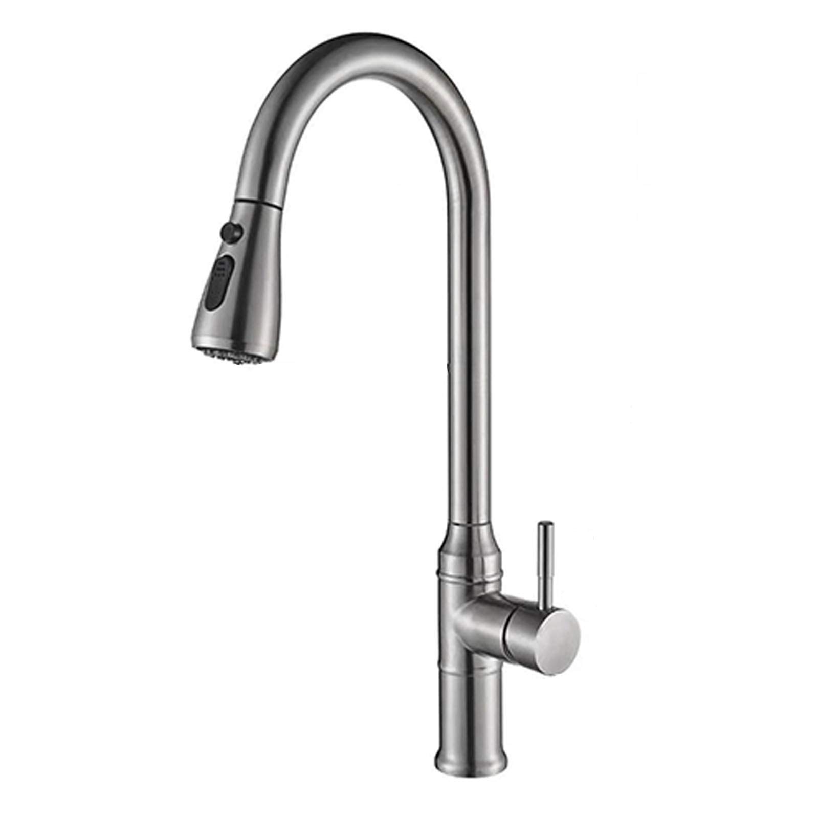 Robinet de cuisine en nickel brossé avec mitigeur eau chaude et froide