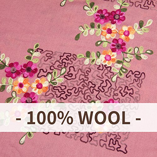 DANA XU Embroidery 100 Pure Wool Pashmina Shawls and Wraps Shukran