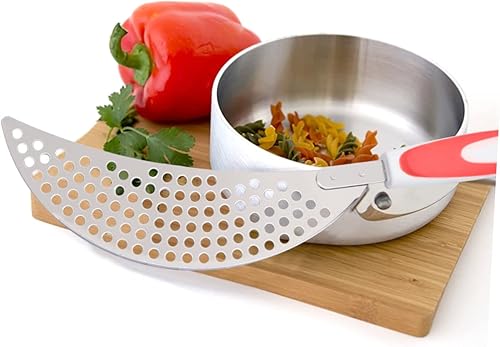 Miniatura 9 de YARNOW Escurridor de platos de acero inoxidable, bandeja de plástico para platos, colador de fideos, colador de pasta, colador de metal, colador