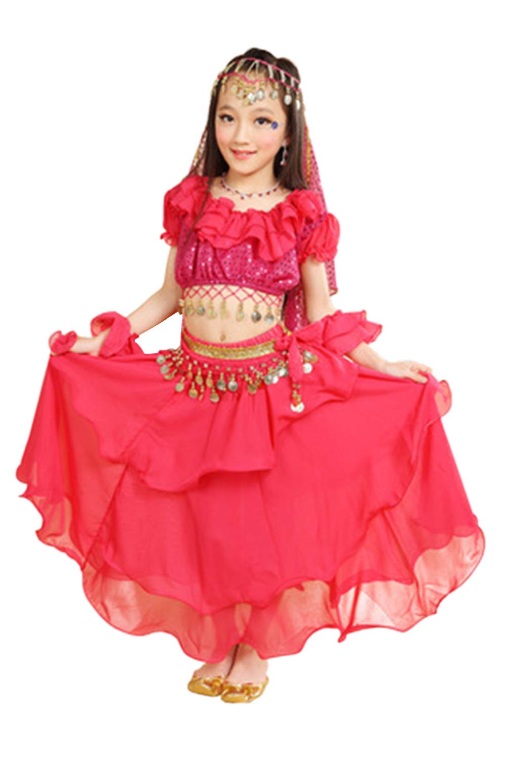 interming Girls Dancing Dresses Happy Cherry Kids Latin DressSequin Tassel Skirt Latin Dance Costumes for Kids