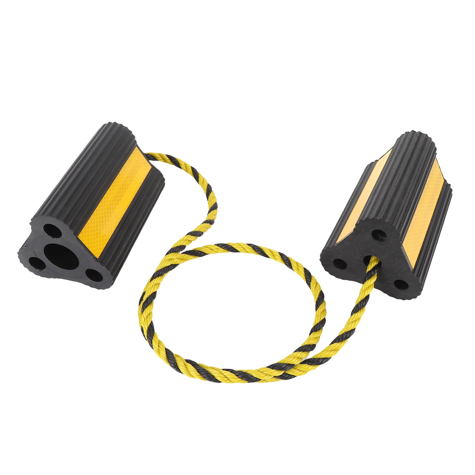 Sxhlseller Fermaruote Antiscivolo per Camion e |Blocchi per Pneumatici in Gomma per Carichi Pesanti con Strisce Riflettenti e Corda per Rimorchi, Sicurezza di Parcheggio per Veicoli, Campeggio