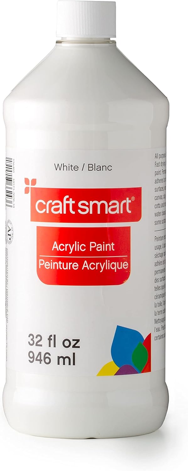 Craft Smart 32oz. White Acrylic Paint Fast Drying Paint for