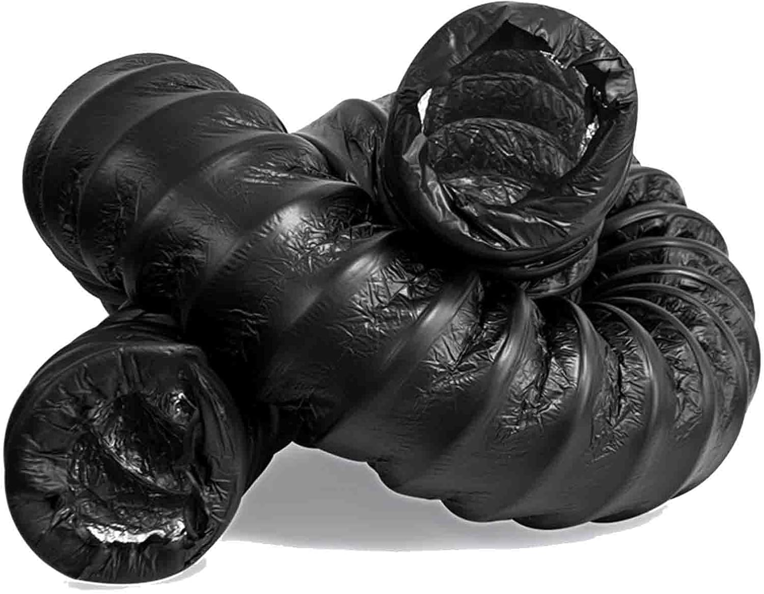 6m Flexible HVAC Duct Insulation for Kitchen Range Hoods/Crawl Space, 4 5 6 7 8 10 12 14 16 18 20 Inch Round Flexible Portable Air Conditioning Duct Insulated(Black-Id 5 7/8 In(150 Mm))