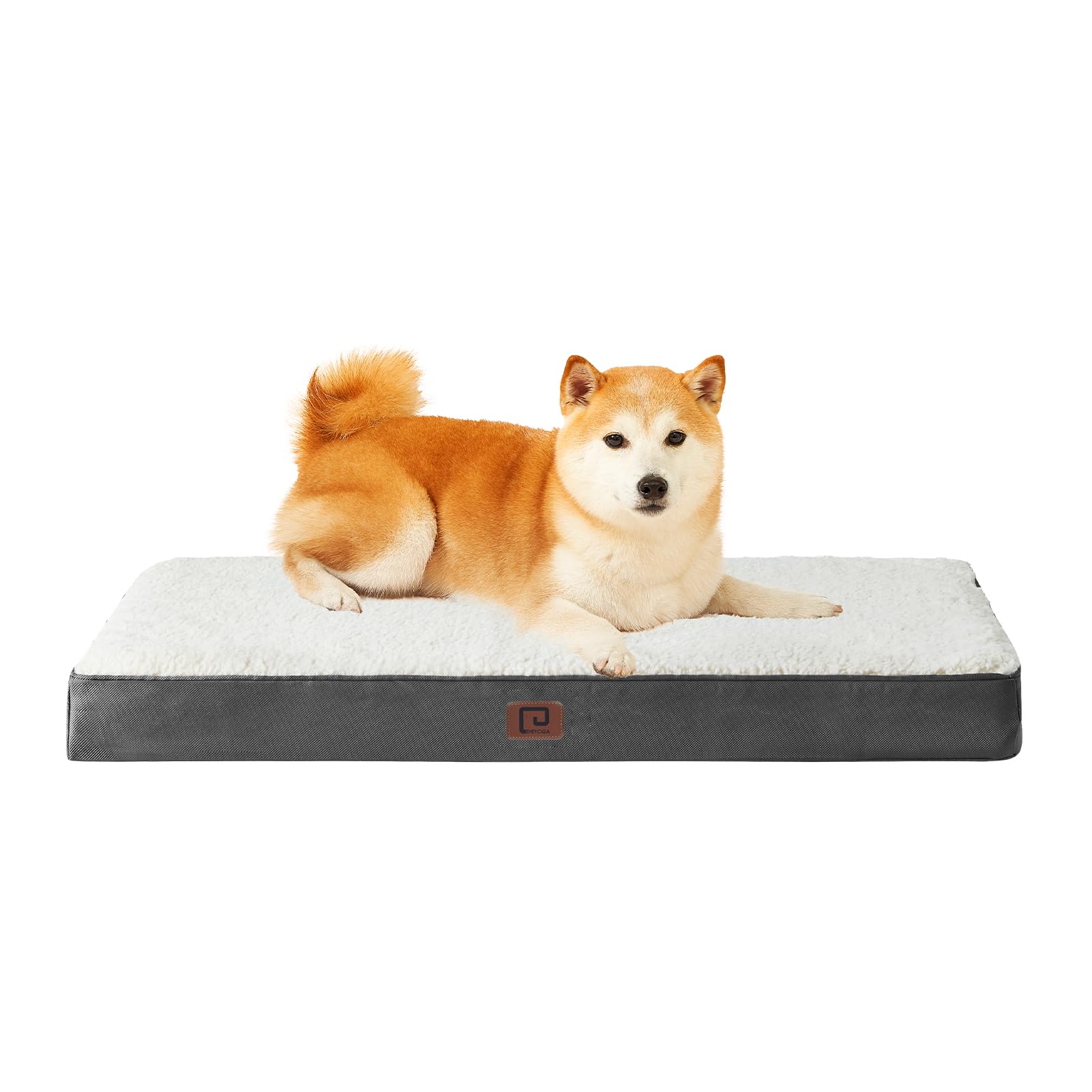 EHEYCIGA Cuccia Cane Interno Taglia Grande L, (91L x 69W cm) Ortopedica Cuscino per Cani, Cuscino Cane Sfoderabile e Lavabile, Ortopedico Lettino per Cani, Orthopedic Dog Bed, Bianco