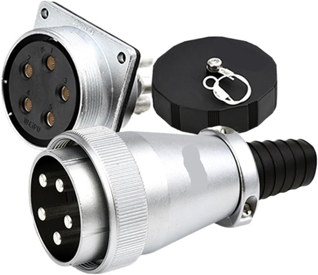 M48 AC 100A 500V 5Pin IP44 Waterproof Round Strong Power Connector Metal Male Female Socket Wire Connection 5P