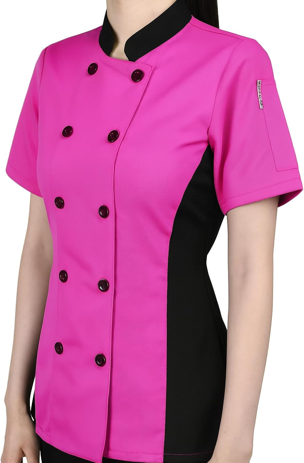 Short Sleeves side Mesh Vented Chef Coat Jacket Uniform for Women Food Service, Caterers, Bakers and Culinary Professional