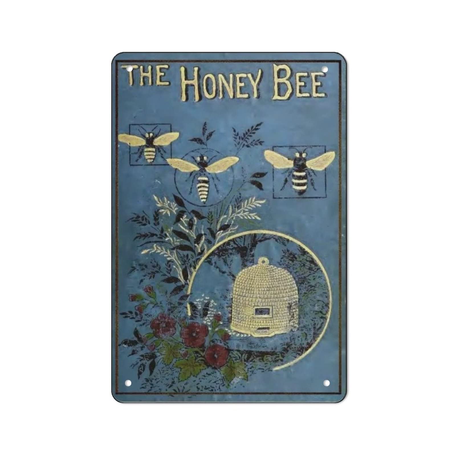 AOOEDM The Honey Bee Tin Metal Sign Wall Decor Funny Inspirational Quote Wall Art Sign Vintage Tin Signs For Home Coffee Bar Man Cave Sign Pub Poster