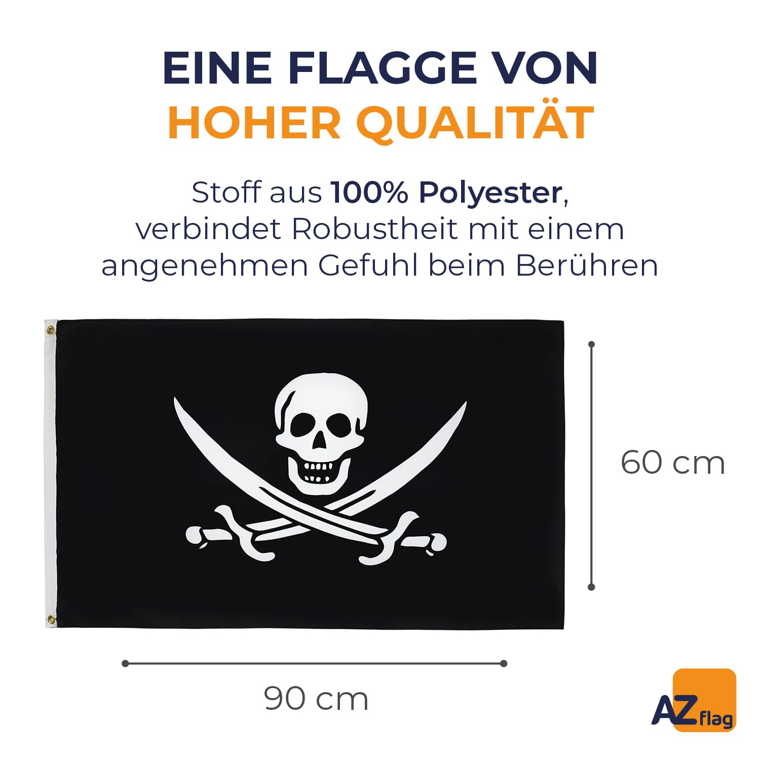 AZ FLAG - Flagge Pirat Jack Rackham - 90x60 Cm