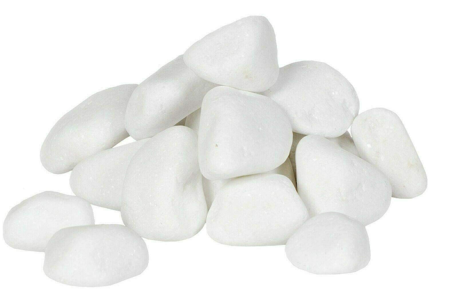 MantraRaj Decorative Natural River Stones Pebbles Home Garden Plant Pot Decor White Marble