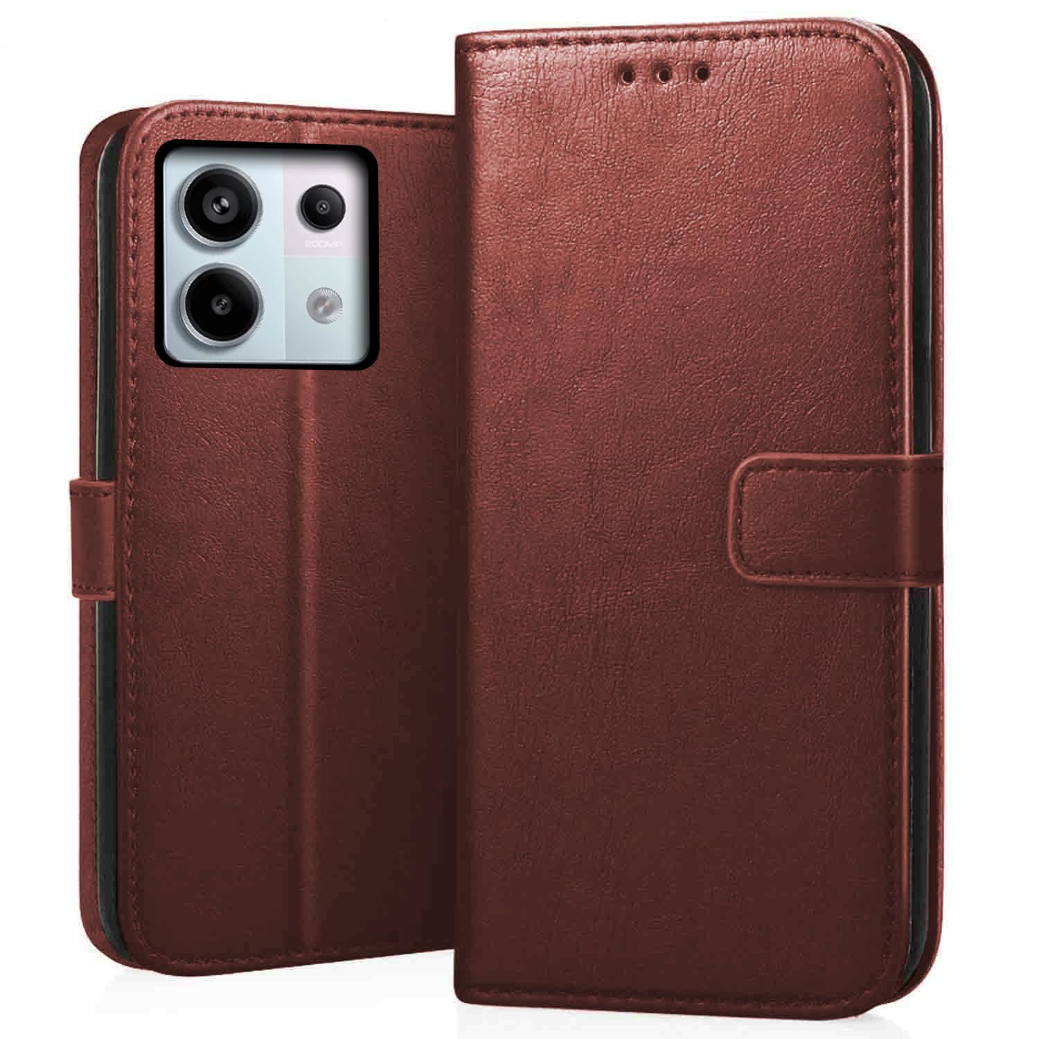 CEDO Redmi Note 13 Pro (5G) Flip Cover | Leather Finish | Inside Pockets & Inbuilt Stand | Shockproof Wallet Style Magnetic Closure Back Case Flipcover (Brown) (B0CRPC5FK2) Amazon Price History, Amazon Price Tracker