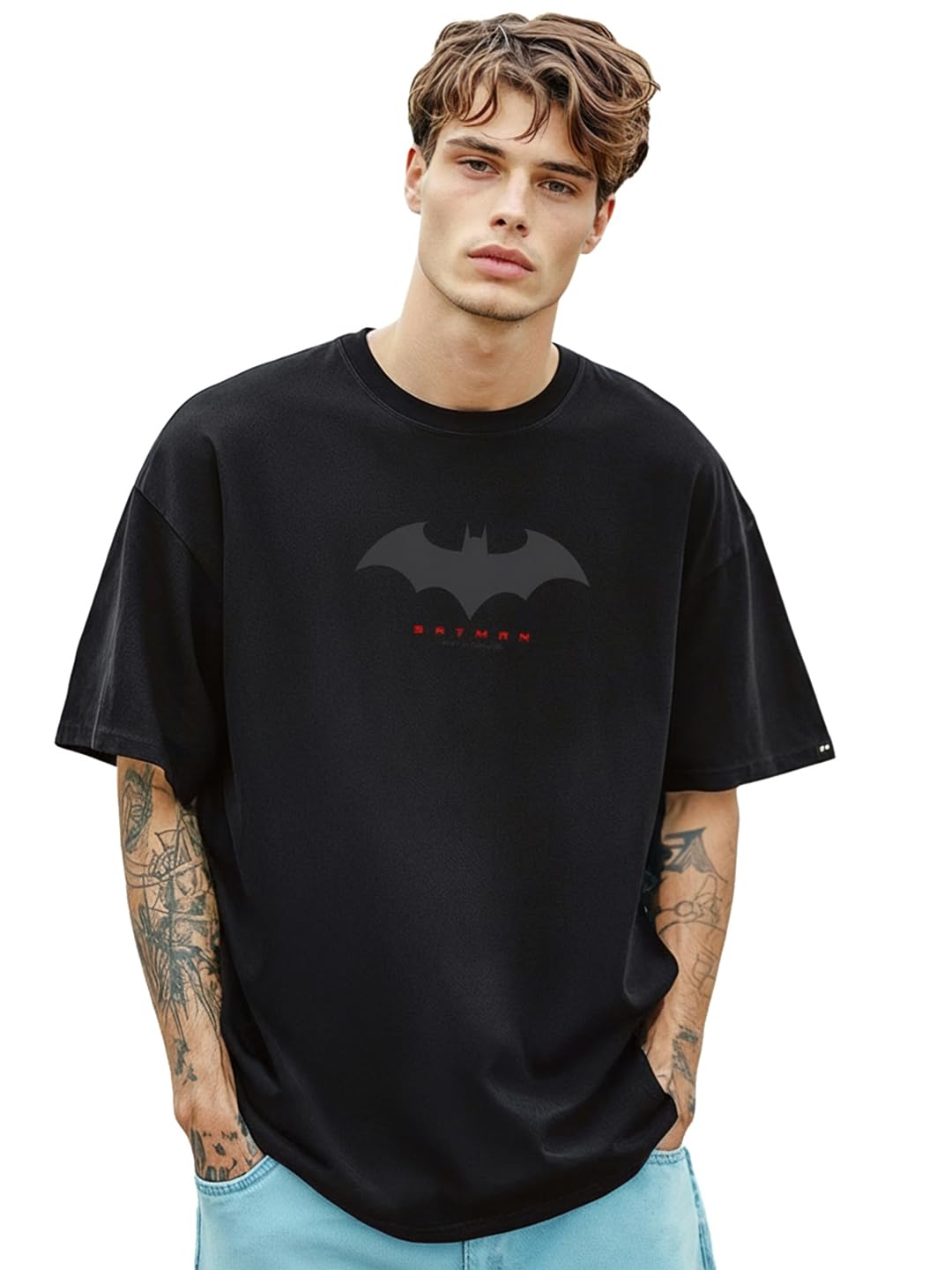 BewakoofMen's Cotton Oversized Fit T-Shirt