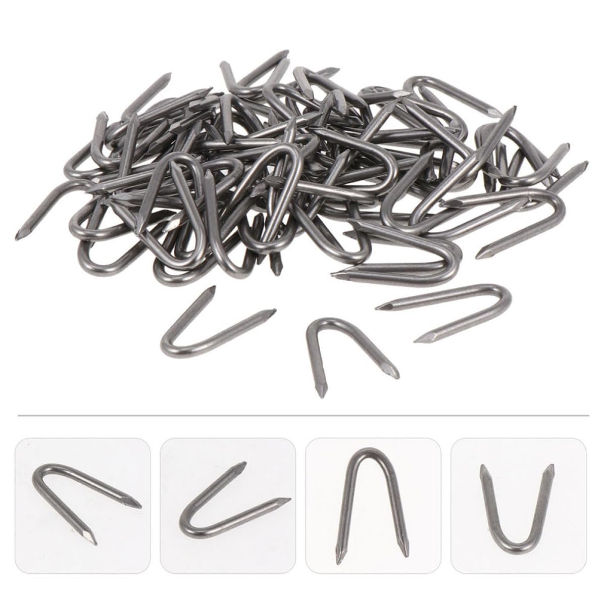 140pcs Iron Fence Staples U Shaped Nails for Garden Swing Slides