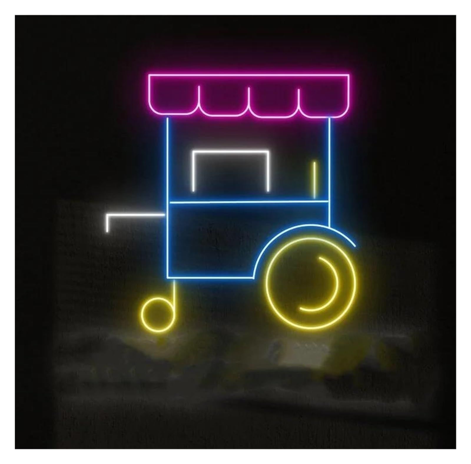 Sign Lamp Street Food Neon Sign Vehicles Lamps USB Powered Fast Food Restaurant Convenience Store Decor 38cm
