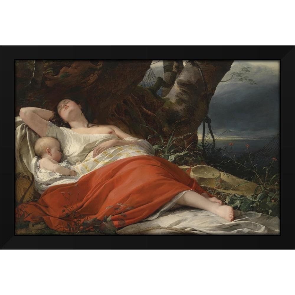 Friedrich von Amerling【夢に浸って】　ジクレー版画 Amazon.com: Friedrich Von Amerling 18x13 Black Modern Framed Art
