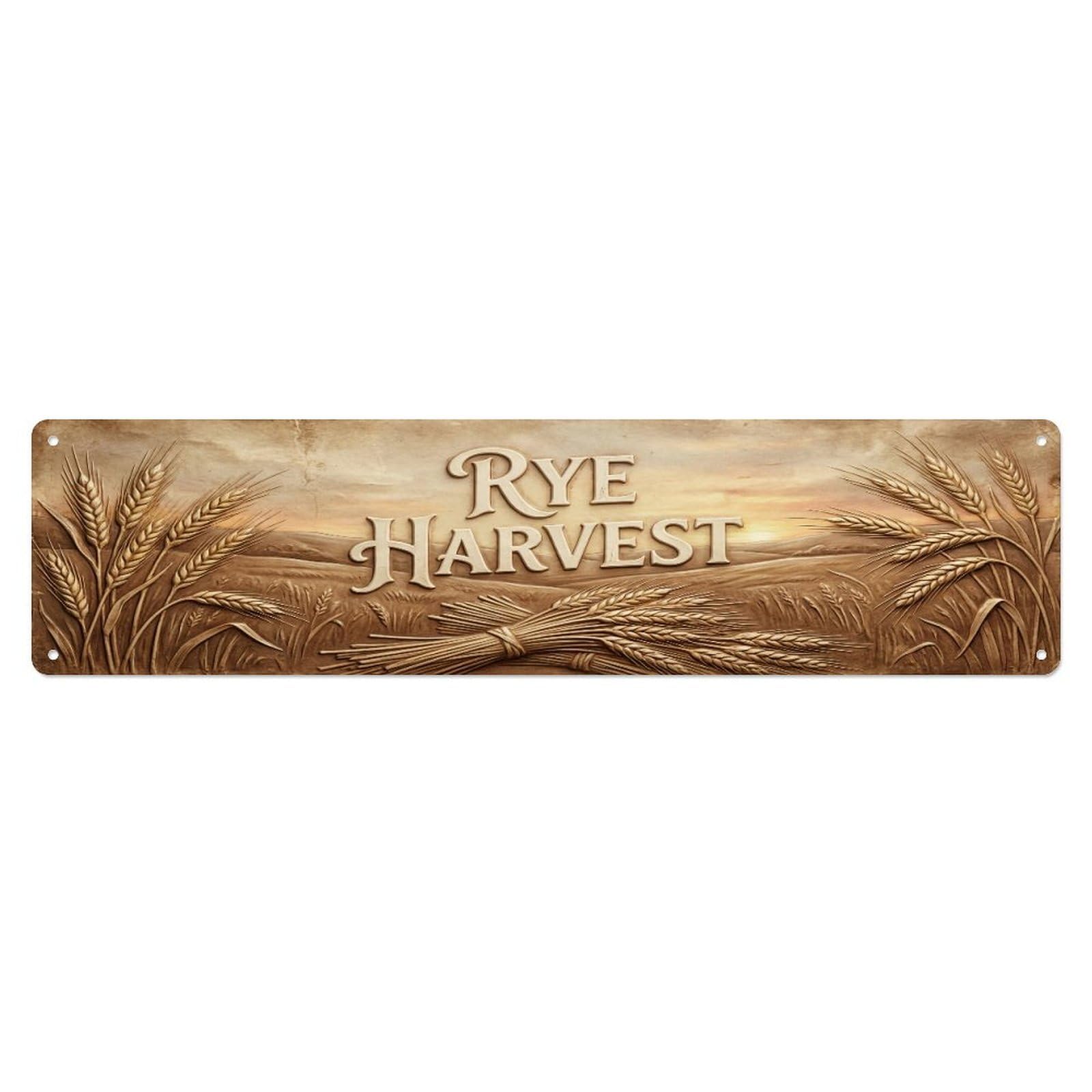 Fqcyn Style Metal Tin Sign Vintage Cottagecore Garden Rye Harvest