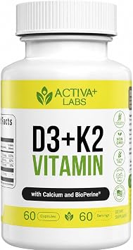Vitamin D3 & K2 Supplement, Bone, Heart & Immune Support