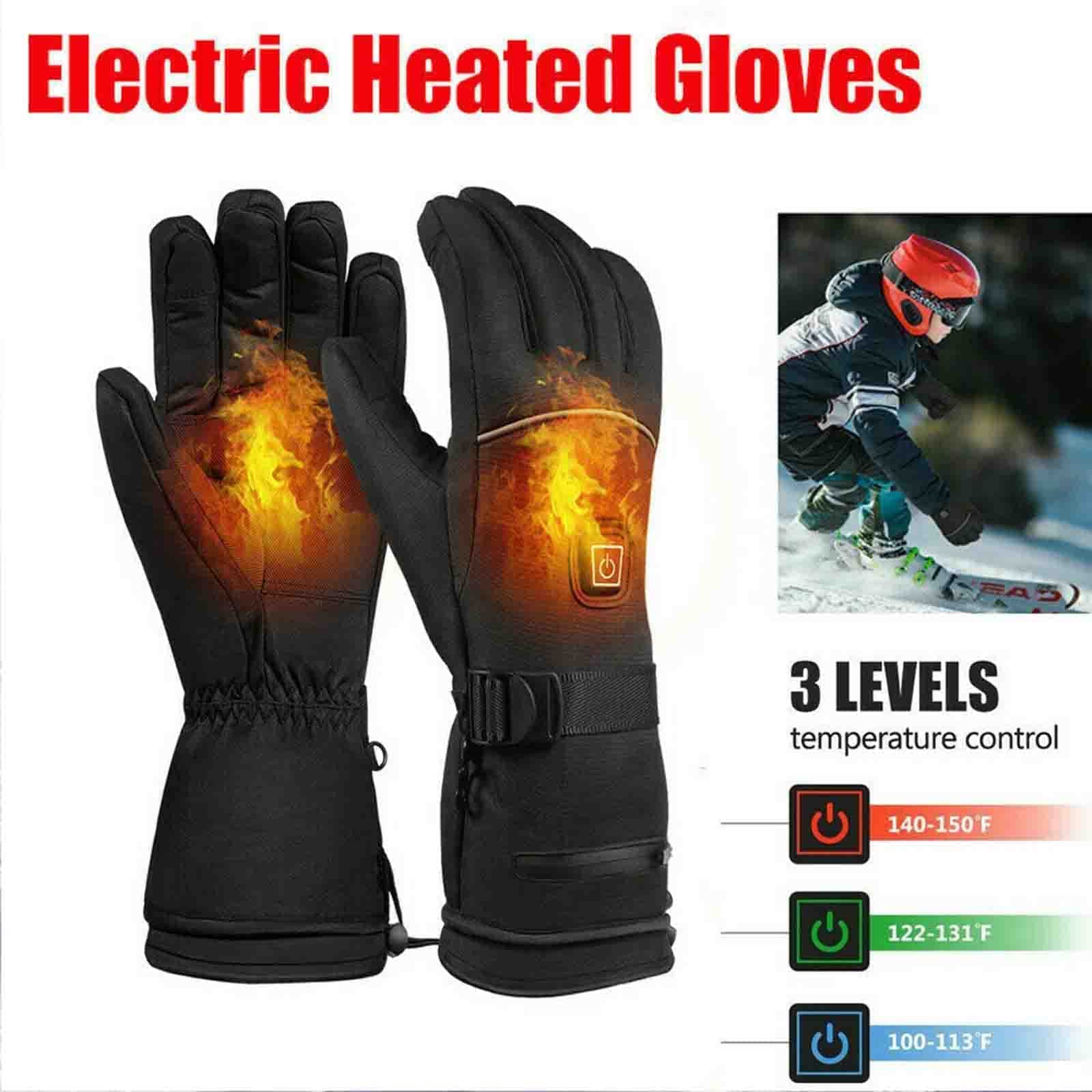 Guantes térmicos eléctricos de Invierno Guantes térmicos eléctricos con batería Pantalla táctil Envío de Mensajes de Texto Guantes térmicos cálidos para Senderismo Esquí Caza Calen