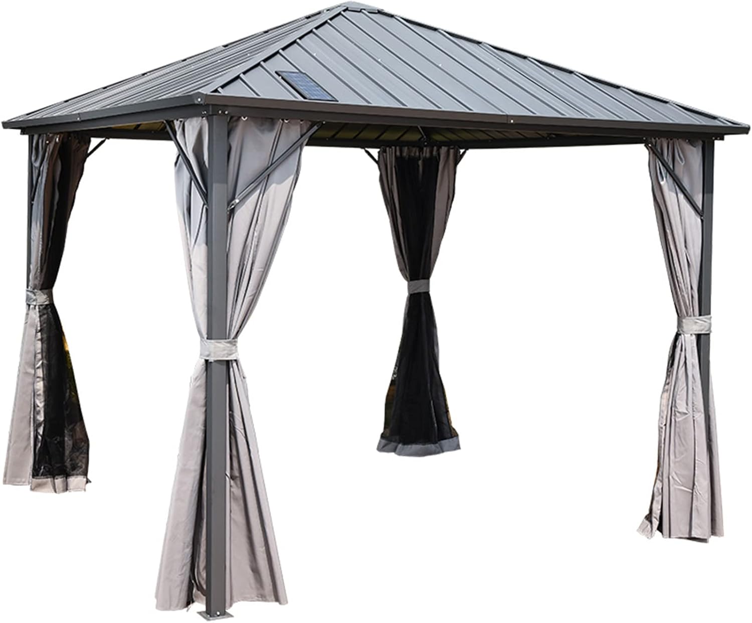 MARURY New Chinese Style Outdoor Galvanized Pavilion, Tent Villa Courtyard Garden Swing Pavilion Villa Yard Sunshade for Backyard, Patio, Garden
