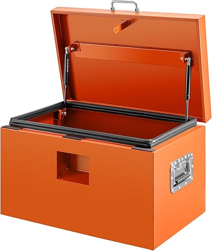 Miniatura 15 de 30" Lx15 Wx15 H Caja de herramientas para cama de camión, organizador de caja de herramientas de metal resistente con cerradura segura, caja de