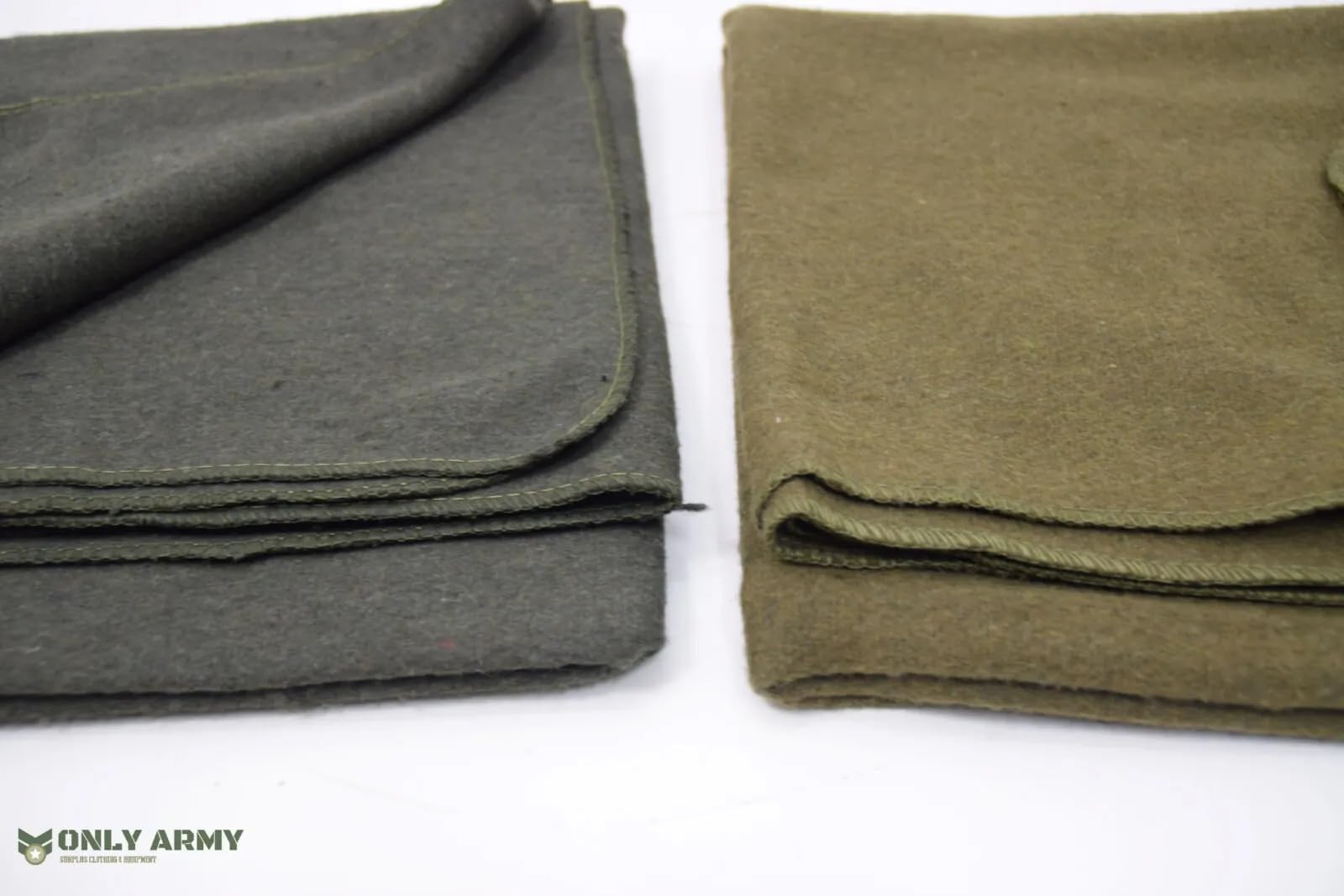Only - Manta de lana militar, 75 % lana, 200 x 155 cm, color verde y caqui, manta resistente para camping, supervivencia o uso de emergencia, manta cálida, accesorio para sofá cama (caqui)