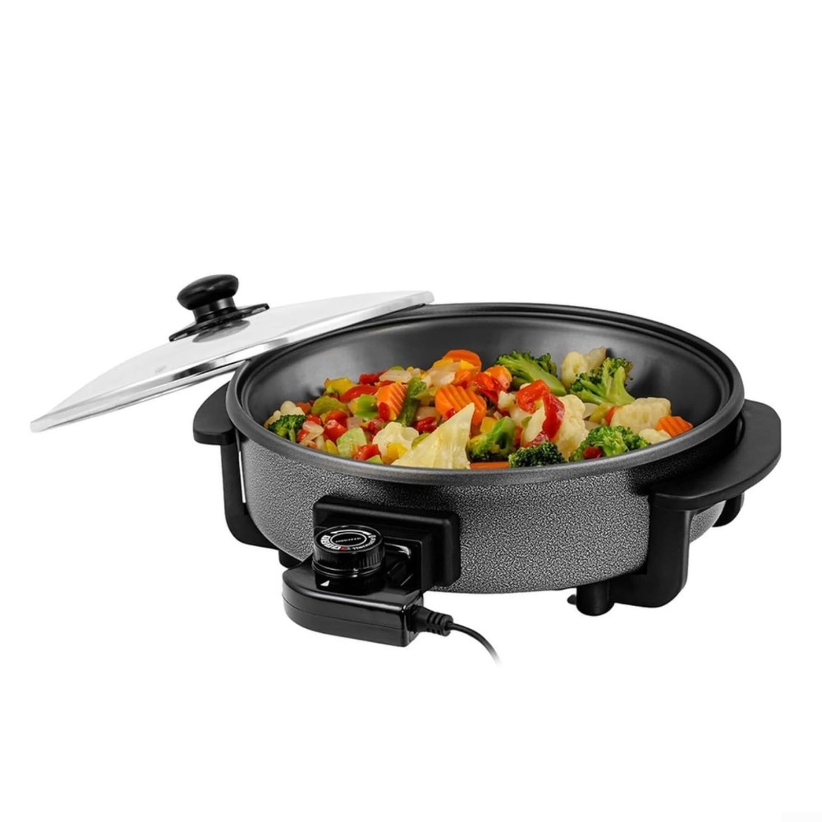 Padella elettrica antiaderente con coperchio, 42 cm, 1500 W
