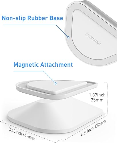 Miniatura 3 de Maxonar Soporte para Echo Show 5 (3ª Gen), Soporte Giratorio de Inclinación Ajustable Base Antideslizante Magnético Fuerte Compatible con Altavoz