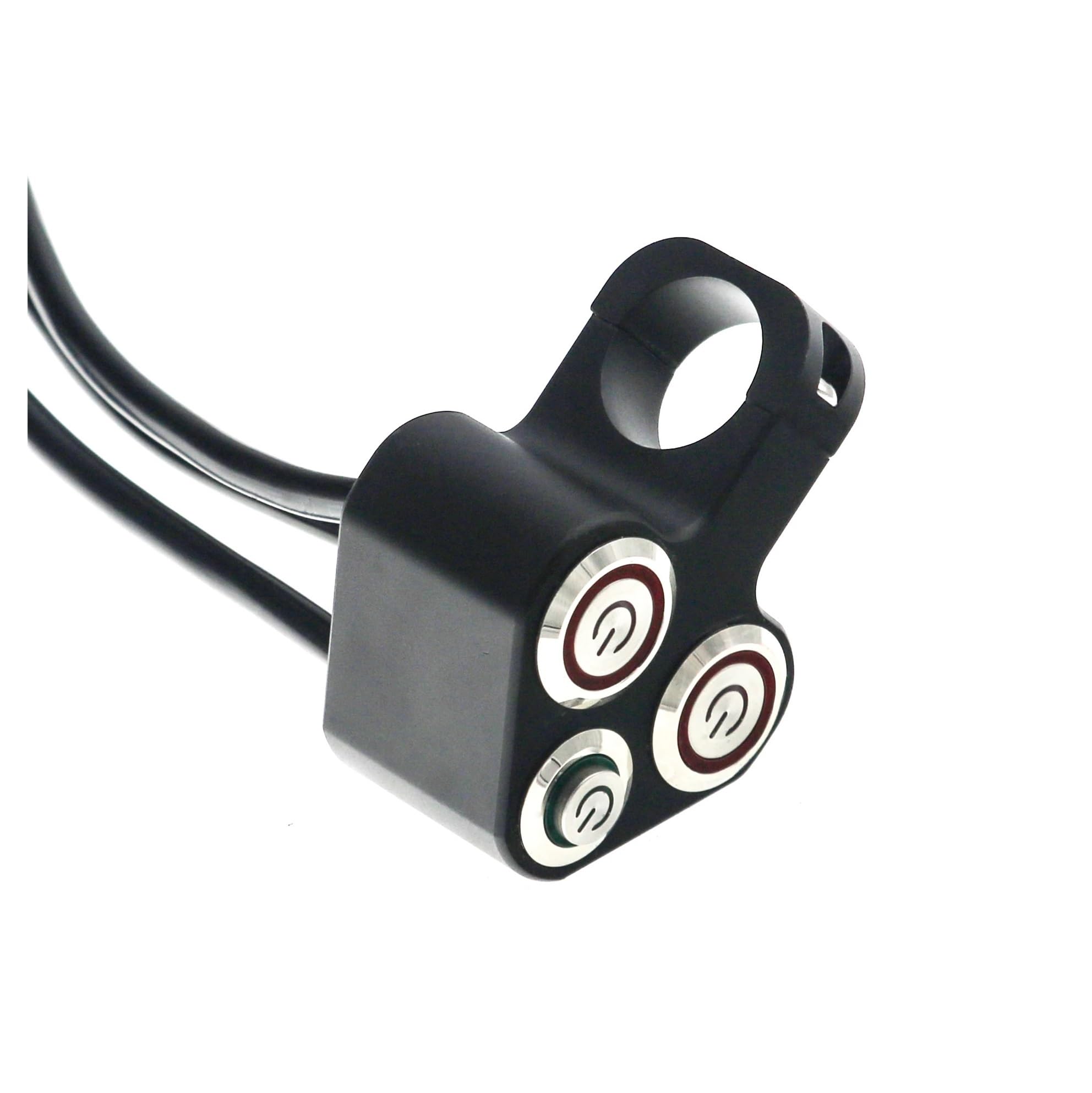 Commutateur Bouton Guidon Moto Interrupteur pour Guidon Moto, 22 Mm, Bouton D'arrêt Commande, Phare/Frein Détresse, Démarrage, Extinction, Contrôleur