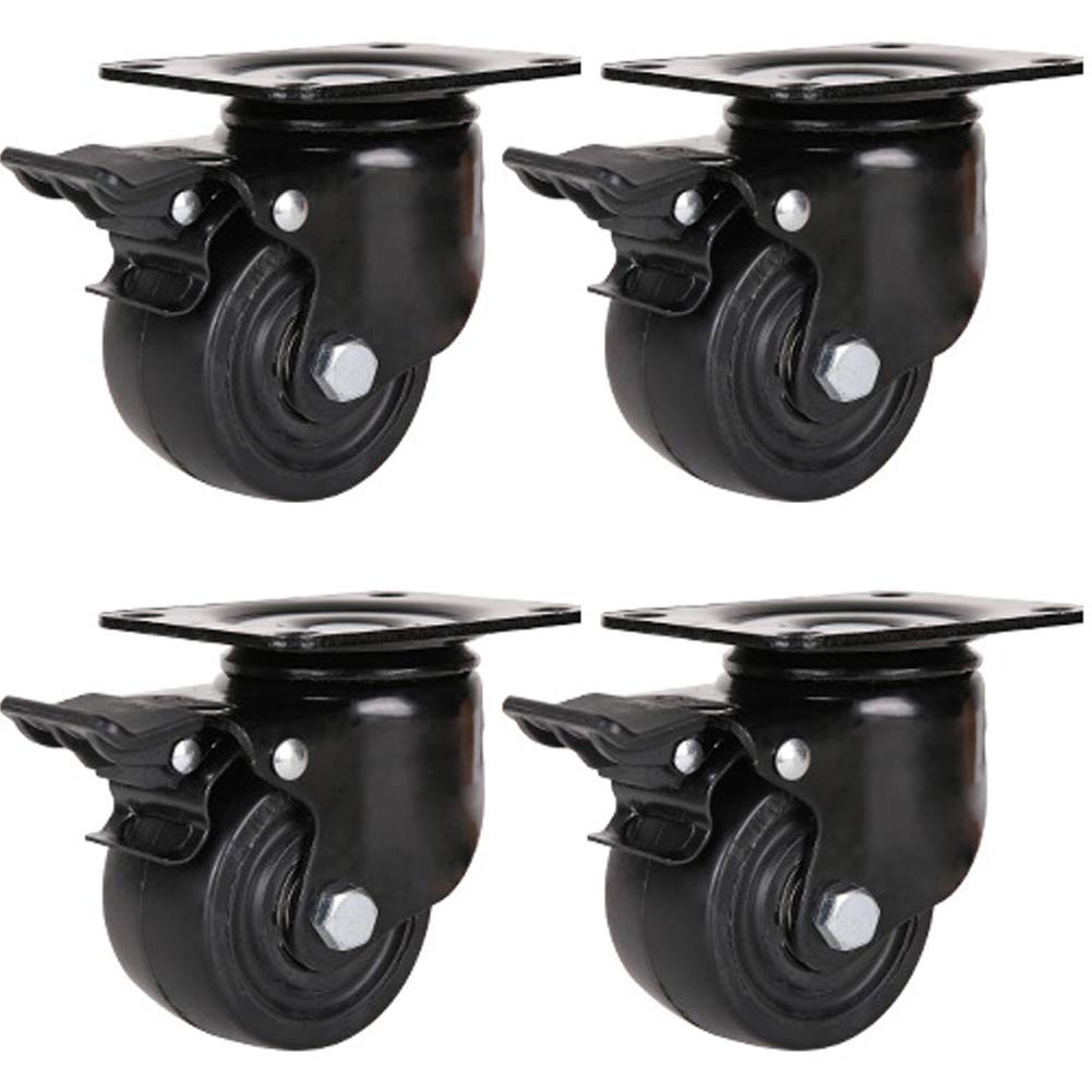 GBRJUYF Heavy Duty Industrial Caster Wheels 1.5" & 2.5" Nylon Swivel Casters with Brake, 320kg-1000kg Capacity, Silent Rolling, Perfect for Factories, Schools, Hospitals