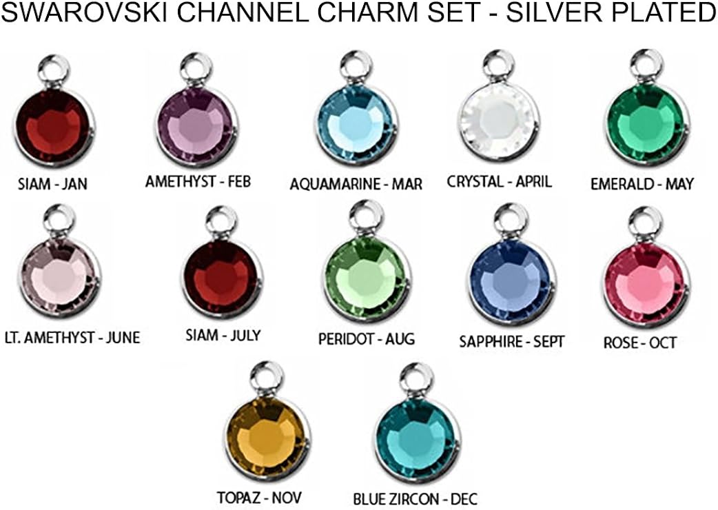Amazon.com: Swarovski Crystal Birth Month Charm 6mm: Clothing, Shoes \u0026  Jewelry