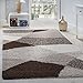 Produktbild Paco Home Shaggy Teppich Hochflor Langflor Weich Geometrisch Gemustert Braun Beige Creme, Grösse:240x320 cm